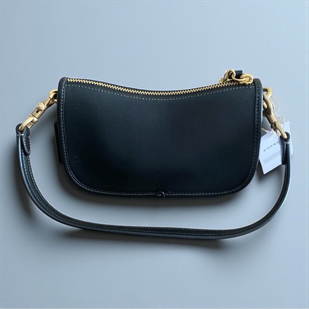 Coach Black Shoulder Bag with Gold Accents with Coach Cherries charm - Picture 2 of 5